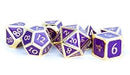 Metal Enamel Dice: Gold with Purple Enamel