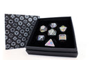 LPG Dice Set RPG - Metal Draco Bright Rainbow/Silver