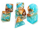 Chessex 7 Die Set - Gemini Copper-turquoise/white