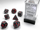 Chessex Velvet Series -  Polyhedral Black/red 7-Die Set