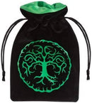 Q Workshop - Forest Black & Green Velour Dice Bag