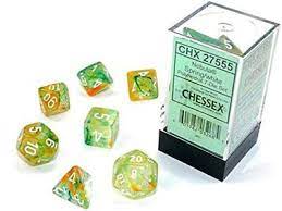 Chessex 7 Dice set - Nebula (Spring/ White) Luminary
