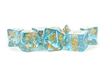 Resin Polyhedral Dice Set: Blue w/ Gold Foil