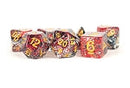 Resin Polyhedral Dice Set: Particle Dice- Red/Black