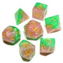 Halfsies Dice - Rose Petal Pink & Thorn Green