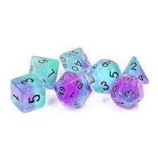 Dice Set - Peacock Glowworm