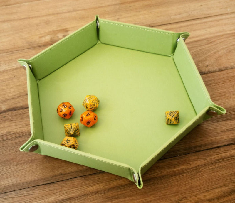 LPG Hex Foldable Dice Tray 8" Green