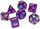 Chessex 7-Die Polyhedral Set - Borealis  (Royal Purple/Gold)