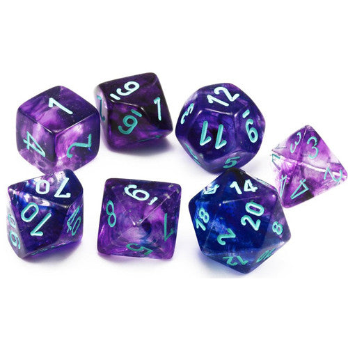 Chessex (27557): Polyhedral 7-Die Set: Nebula: Nocturnal/Blue Luminary