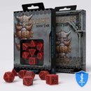 Q-Workshop Dwarven Dice Set (7) Red/Black D&D RPG Dwarf