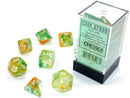 Chessex Nebula Spring Luminary™ Polyhedral Dice with White Numbers - Set of 7