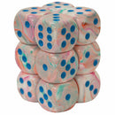 Chessex - Signature 16mm D6 (12 Dice) Festive - Pop Art/Blue