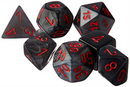 Chessex Velvet Series -  Polyhedral Black/red 7-Die Set